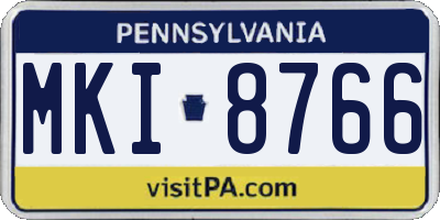 PA license plate MKI8766