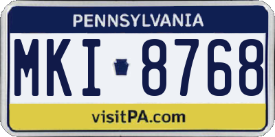 PA license plate MKI8768