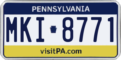 PA license plate MKI8771