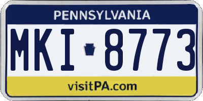 PA license plate MKI8773