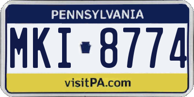 PA license plate MKI8774