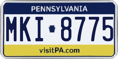 PA license plate MKI8775
