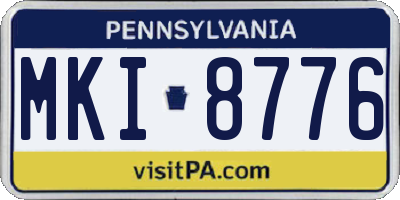 PA license plate MKI8776