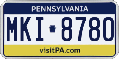 PA license plate MKI8780