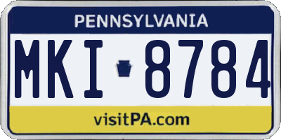 PA license plate MKI8784