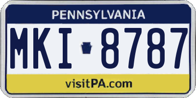 PA license plate MKI8787