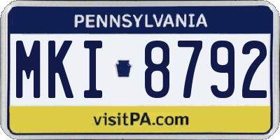 PA license plate MKI8792