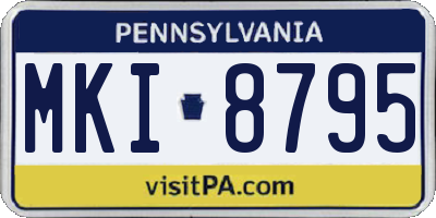 PA license plate MKI8795