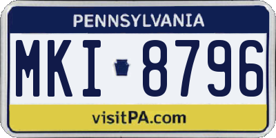 PA license plate MKI8796