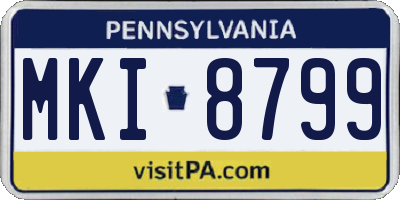 PA license plate MKI8799