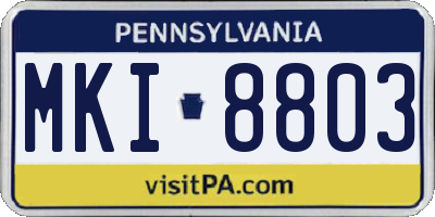 PA license plate MKI8803