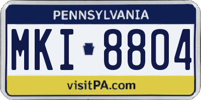 PA license plate MKI8804