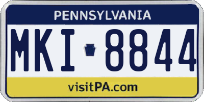 PA license plate MKI8844