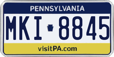 PA license plate MKI8845