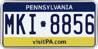 PA license plate MKI8856