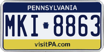 PA license plate MKI8863