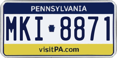 PA license plate MKI8871