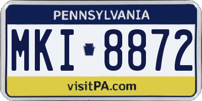 PA license plate MKI8872