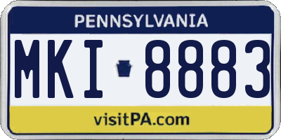 PA license plate MKI8883