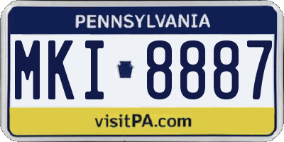 PA license plate MKI8887
