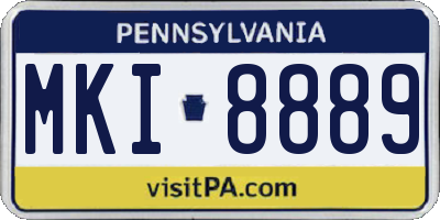 PA license plate MKI8889