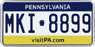 PA license plate MKI8899