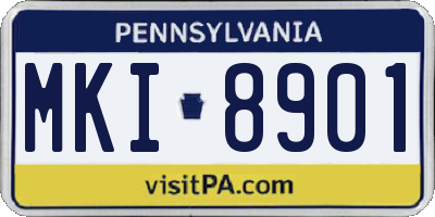 PA license plate MKI8901