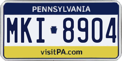 PA license plate MKI8904