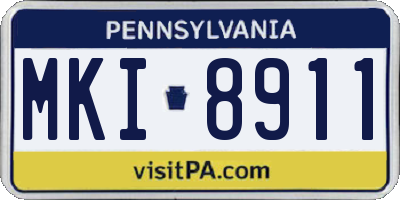 PA license plate MKI8911