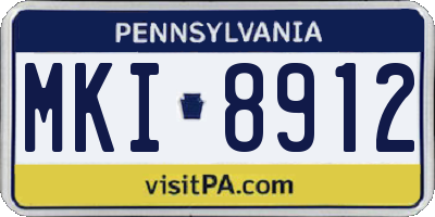 PA license plate MKI8912