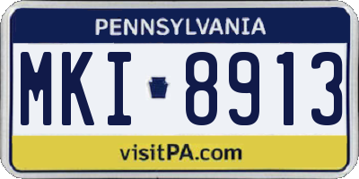PA license plate MKI8913