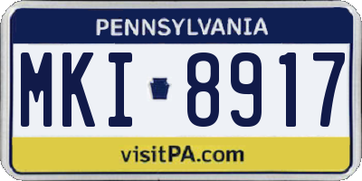 PA license plate MKI8917