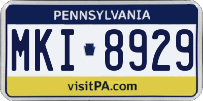 PA license plate MKI8929