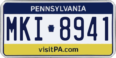 PA license plate MKI8941