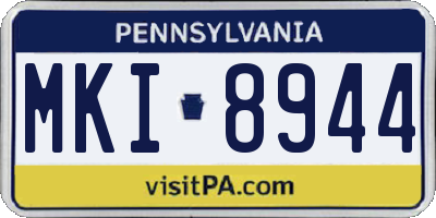 PA license plate MKI8944