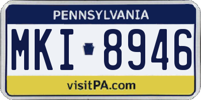 PA license plate MKI8946