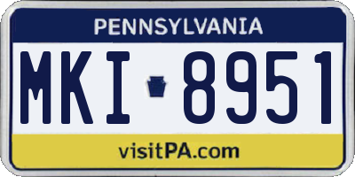 PA license plate MKI8951