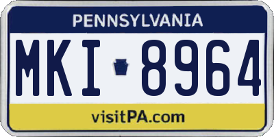 PA license plate MKI8964