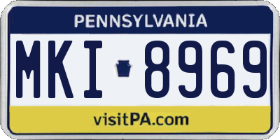 PA license plate MKI8969