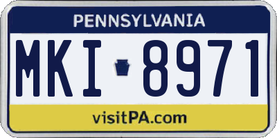 PA license plate MKI8971
