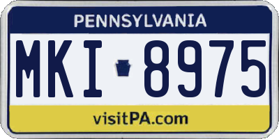 PA license plate MKI8975