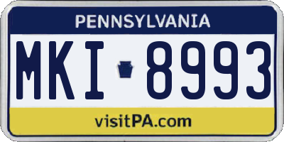 PA license plate MKI8993
