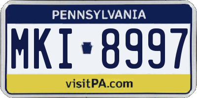 PA license plate MKI8997