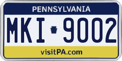 PA license plate MKI9002