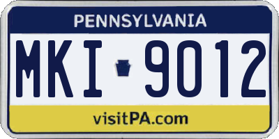 PA license plate MKI9012