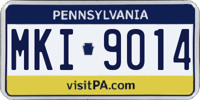 PA license plate MKI9014