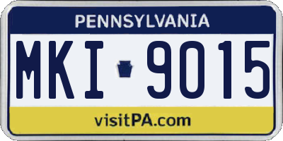 PA license plate MKI9015