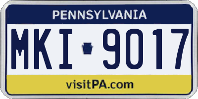 PA license plate MKI9017