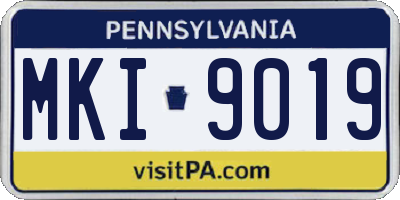 PA license plate MKI9019