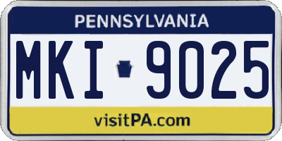 PA license plate MKI9025